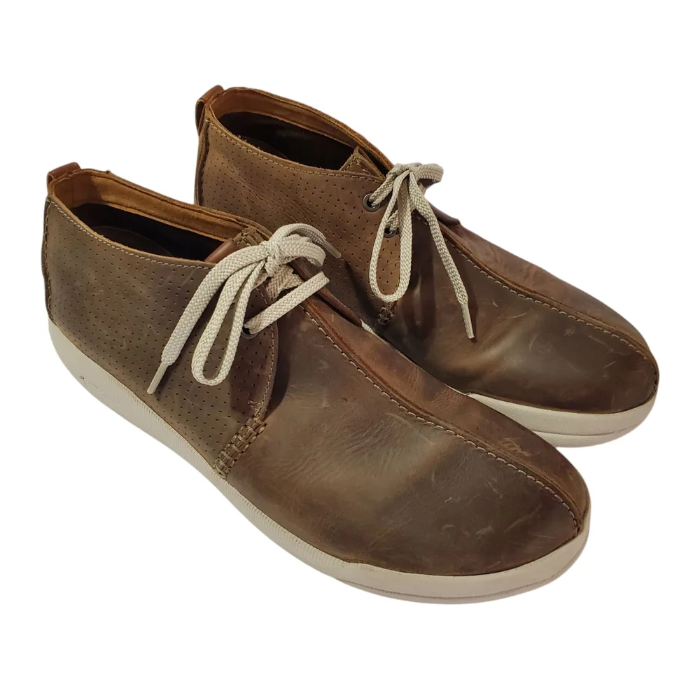 Clarks Mens Driftway Seam Brown Leather Lace-up Shoes Size 13